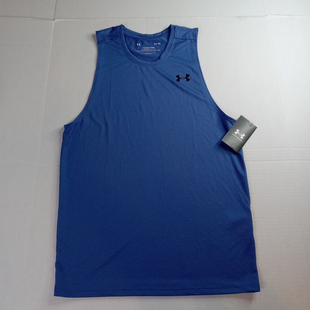Under Armour Fitted Tech Tank Top Men's S Small Blue 1382795-561